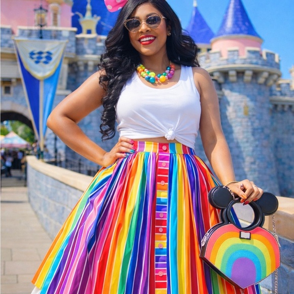 Hell Bunny Dresses & Skirts - NWT Hell Bunny Over The Rainbow Striped 50's Skirt Sz 2XL Rockabilly